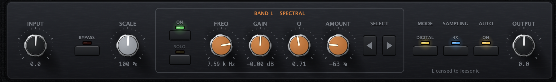 The bottom control strip
